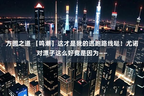 方圆之道 【鸣潮】这才是我的逃跑路线哒！尤诺对漂子这么好竟是因为——